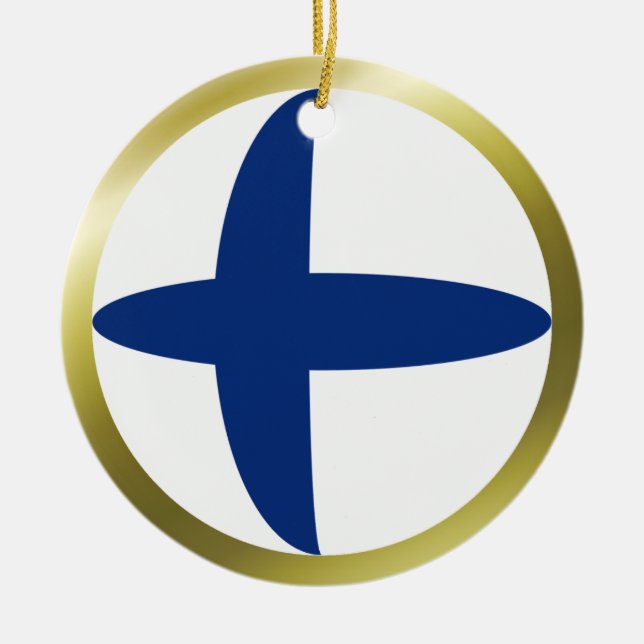 Ornamento de bandera de Finlandia (Frente)