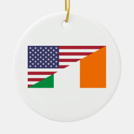 Ornamento de bandera de Irlanda de Estados Unidos