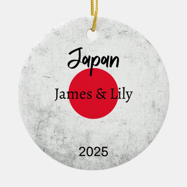 Ornamento de bandera de Japón, Japón personalizado (Frente)