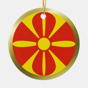 Ornamento de bandera de Macedonia del Norte