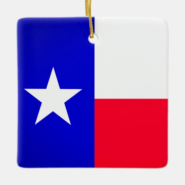 Ornamento de Bandera de Texas y Bluebonnets (Anverso)