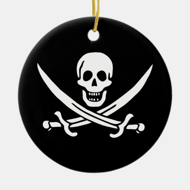 Ornamento de bandera pirata de Jolly Roger (Frente)