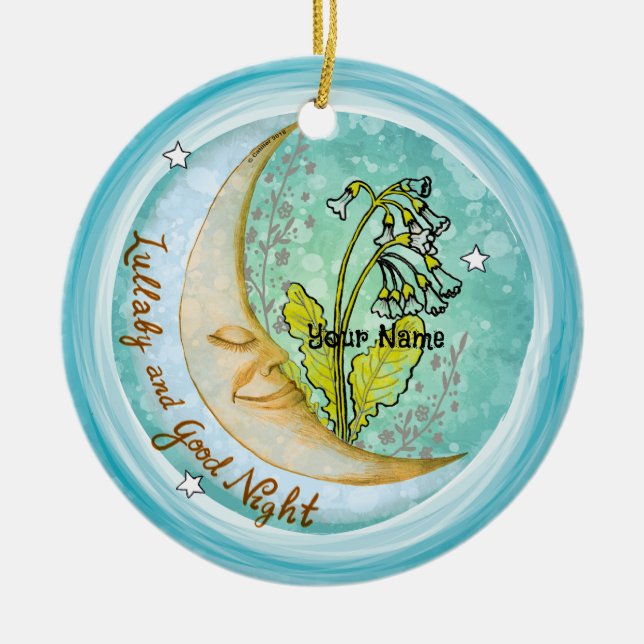 Ornamento de bebé de Lullaby Moon (Frente)