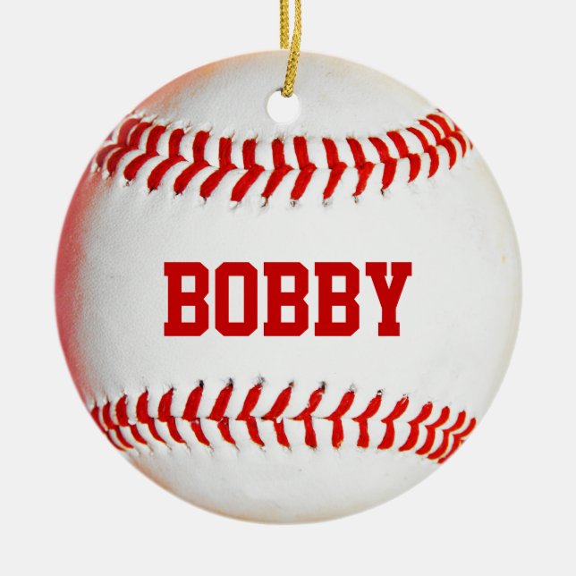 Ornamento de béisbol personalizado (Frente)