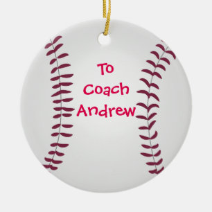 Ornamento de béisbol personalizado para entrenador