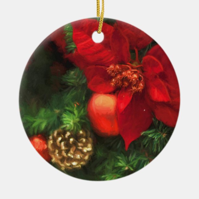 Ornamento de belleza de Poinsettia (Frente)
