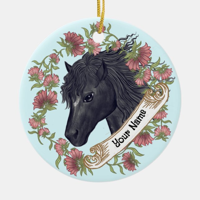 Ornamento de Bellflower Black Horse (Frente)