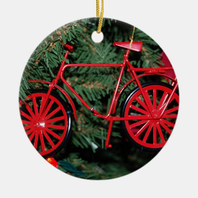 Ornamento de bicicleta en un árbol de Navidad (Frente)
