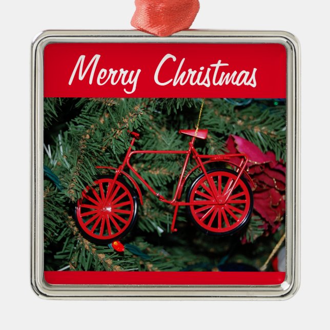 Ornamento de bicicleta en un árbol de Navidad (Frente)
