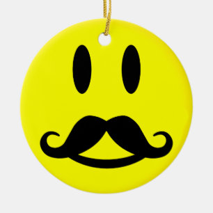 Ornamento de bigote feliz y enojado