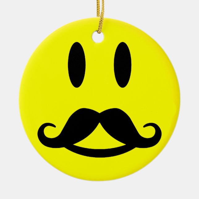 Ornamento de bigote feliz y enojado (Frente)
