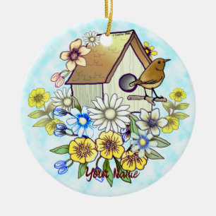 Ornamento de Birdhouse Wren