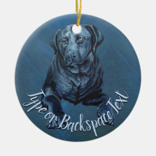 Ornamento de Black Lab Personalizado Decoración de