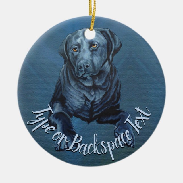Ornamento de Black Lab Personalizado Decoración de (Frente)