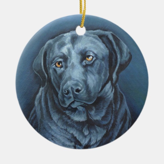 Ornamento de Black Lab Personalizado Decoración de (Frente)