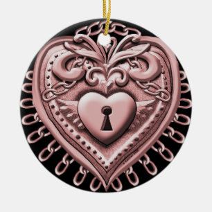 Ornamento de bloqueo del corazón rojo