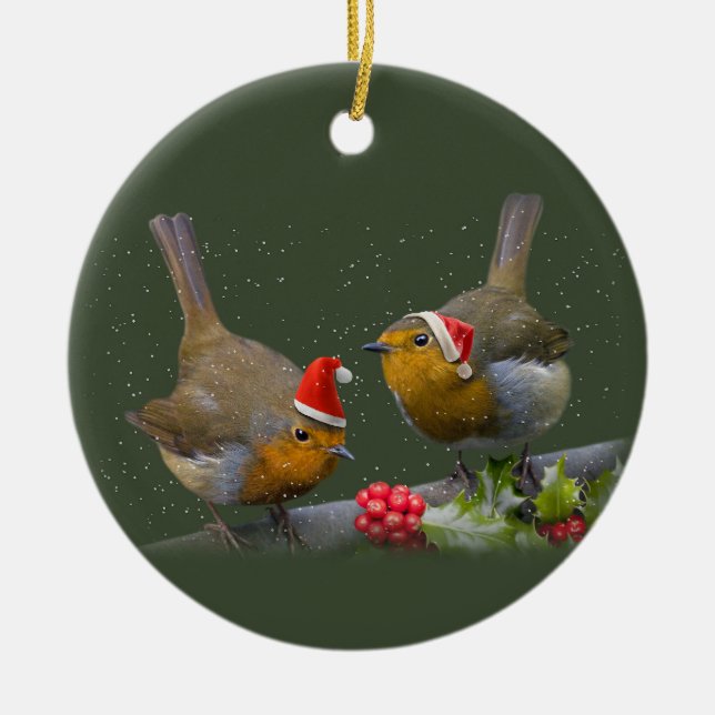 Ornamento de Bobbin' Robins (Frente)