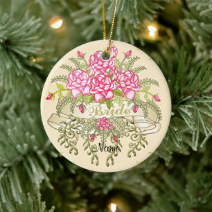 Ornamento de boda de novia rosa
