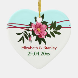 Ornamento de boda floral rosa rosa salvaje