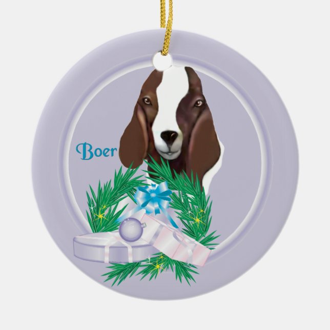 Ornamento de Boer Goat Wreath Holiday (Frente)