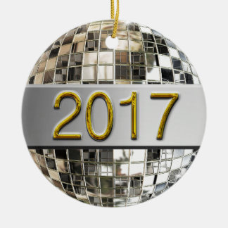 Ornamento de bola de plata esparkling 2017