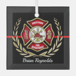 Ornamento de bombero personalizado transversal de