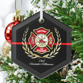 Ornamento de bombero personalizado transversal de