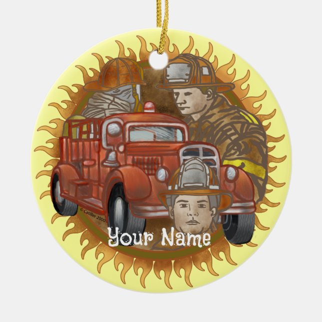 Ornamento de bomberos de bomberos de Buddy (Frente)