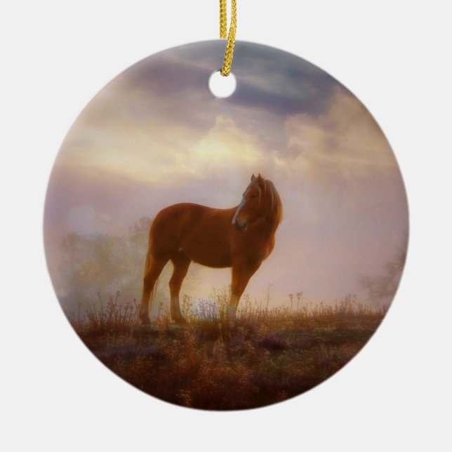 Ornamento de bonito Palomino Mustang (Frente)