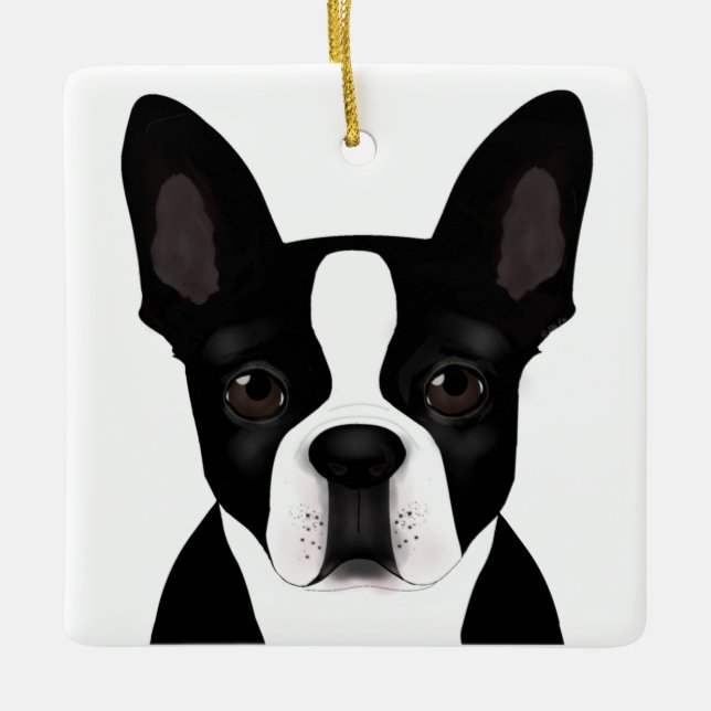 Ornamento de Boston Terrier (Anverso)