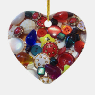 Ornamento de botones de Navidades alegres