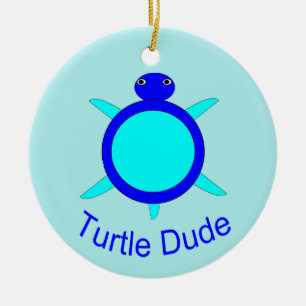 Ornamento de Bright Blue Turtle Dude