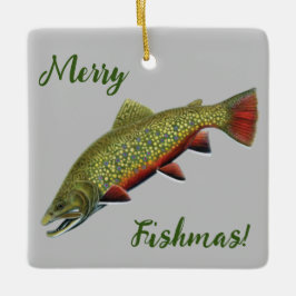 Ornamento de Brook Trout Merry Fishmas
