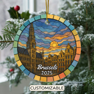 Ornamento de Bruselas de vidrio con mango personal
