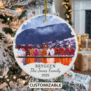 Ornamento de Bryggen personalizado, regalo de Noru