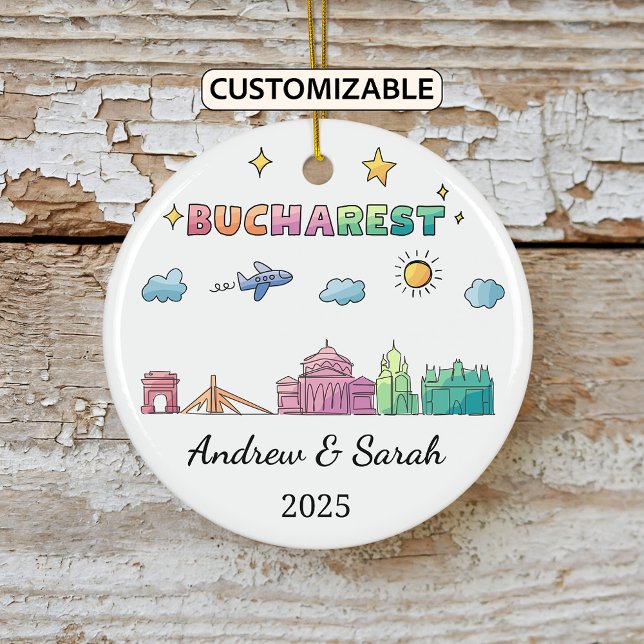 Ornamento de Bucarest de Skyline personalizado, Ru (Subido por el creador)