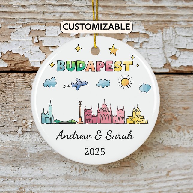 Ornamento de Budapest de Skyline personalizado, Hu (Subido por el creador)