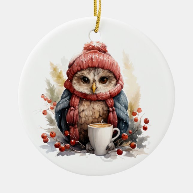 Ornamento de búho de invierno (Frente)