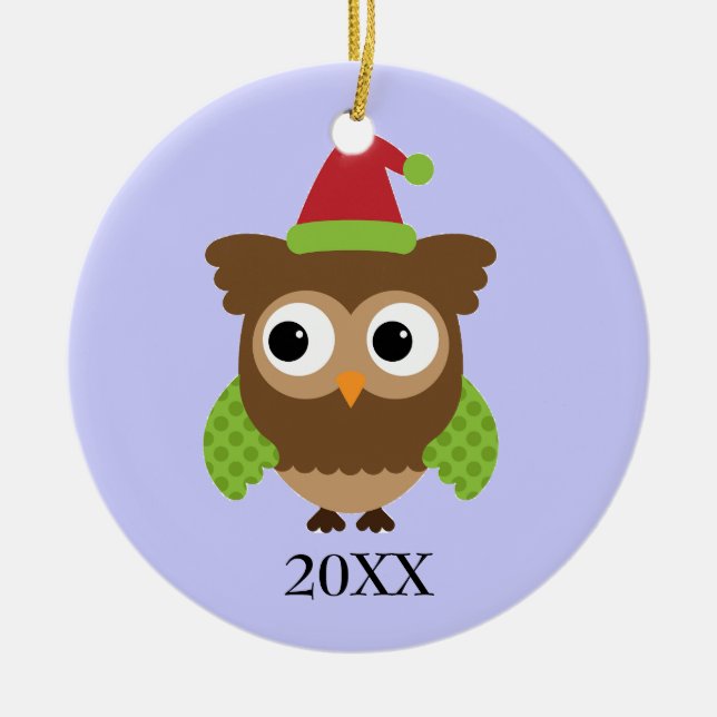 Ornamento de búho de Santa (Frente)
