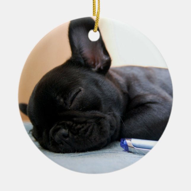 Ornamento de Bulldog francés agrega tu foto (Frente)