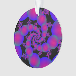 Ornamento de burbujas de espiral rosa y azul