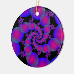 Ornamento de burbujas de espiral rosa y azul