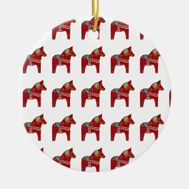 Ornamento de Caballo Red Dala (Frente)