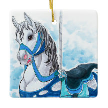 Ornamento de caballos de Carrusel gris