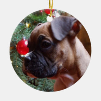 ornamento de cachorro de boxeador navidad