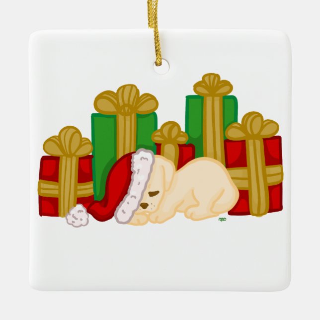Ornamento De Cachorro De Vacaciones Cuestas (Anverso)
