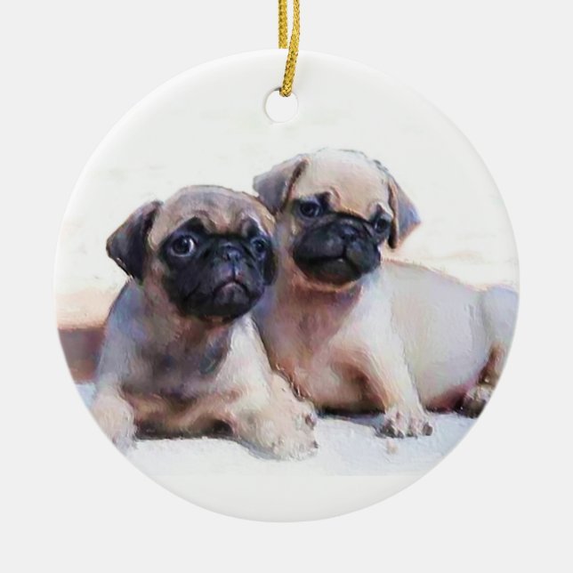 Ornamento de cachorros de pug (Frente)