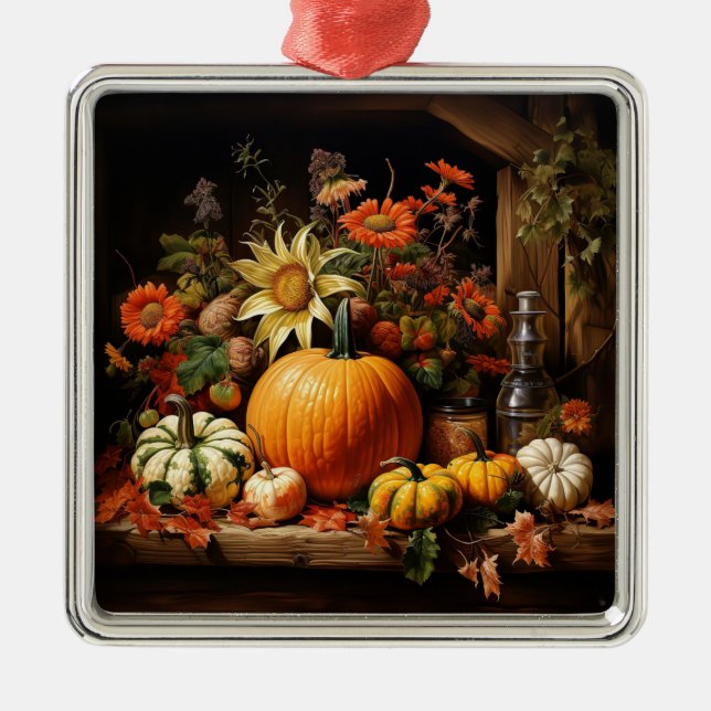 Ornamento de calabaza de Acción de Gracias (Frente)