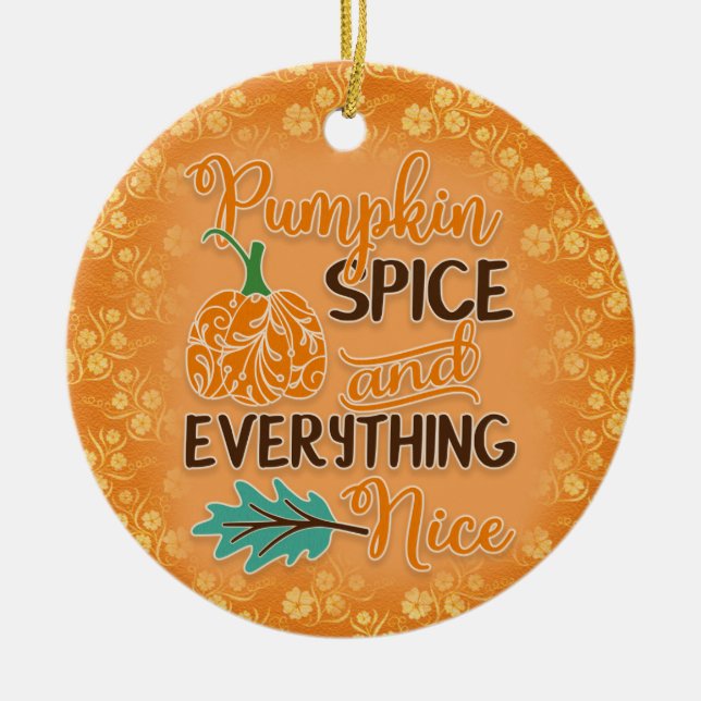 Ornamento de calabaza de otoño del naranja (Frente)