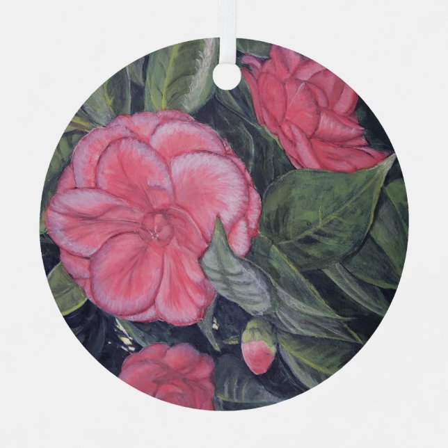 Ornamento de Camellia de Amanecer Morado (Anverso)